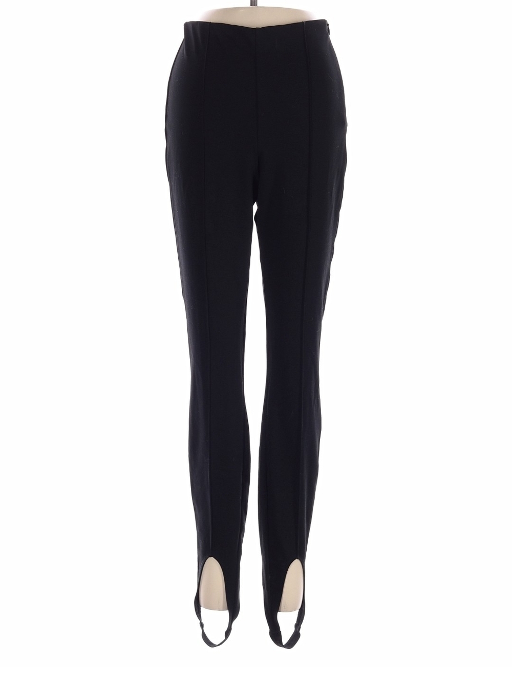 Polo Ralph Lauren Stirrup Pants Women XS Black High Rise Seam Detail Minimalist